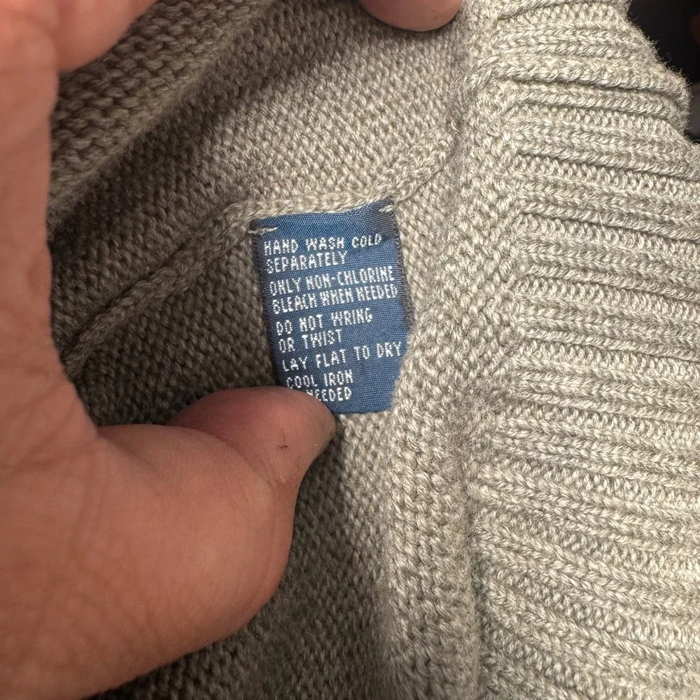 Polo Ralph‎ Lauren Sweater XL Gray Crewneck Cotton Knit Logo (2031)